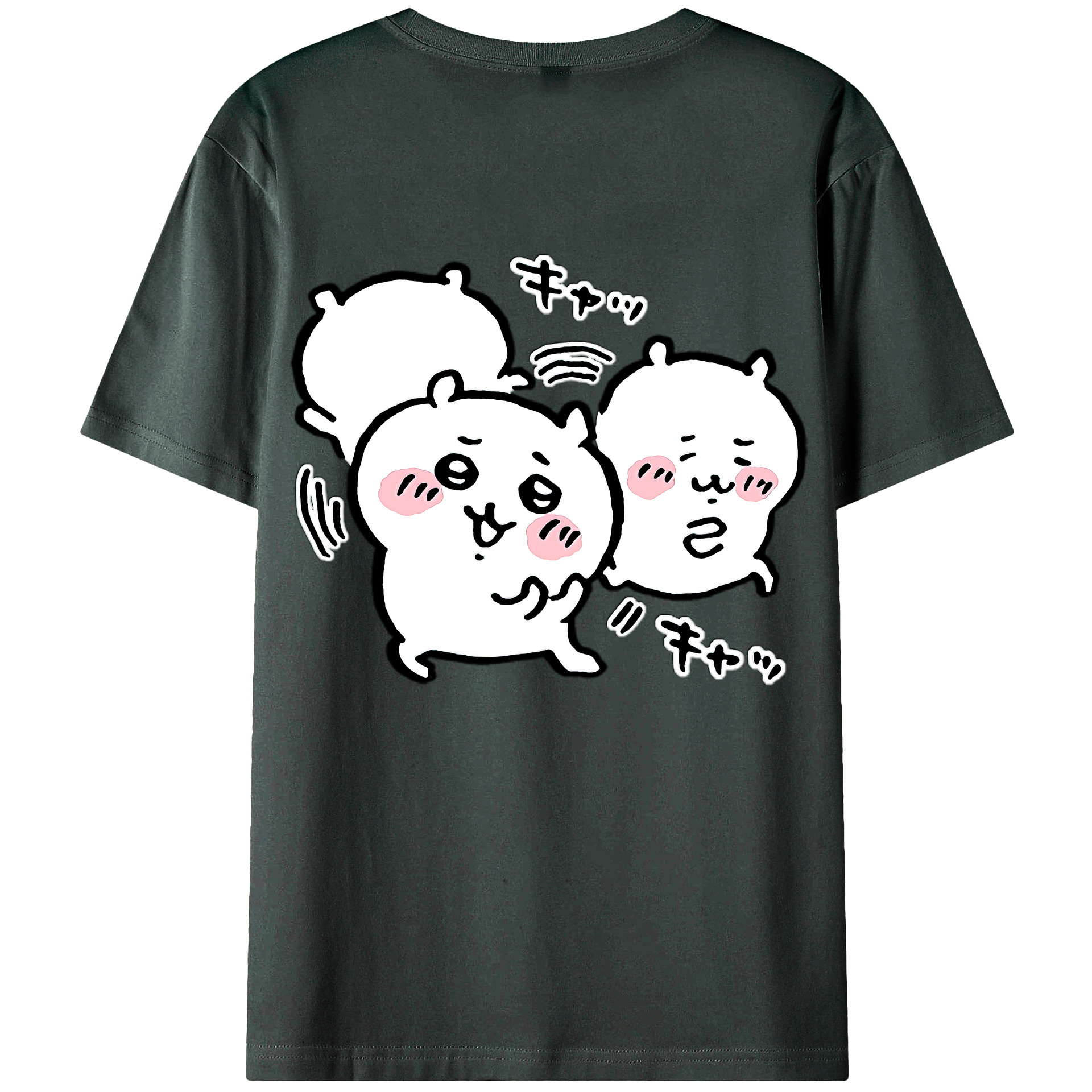 （画像用） ちいかわ ちいかわ Chii-kawa chiikawa 綿100％ メンズ半袖Tシャツ（バックプリント） 通気性